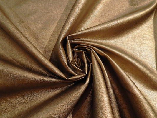 dark gold metallic perfecto faux leather fabric polyester and viscose pleather vinyl leather fabric