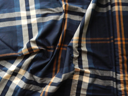 Blue and Gold Flannel Fabric