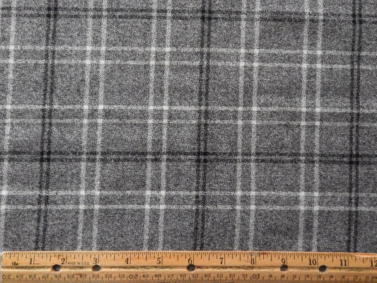 Grey Plaid flannel fabric