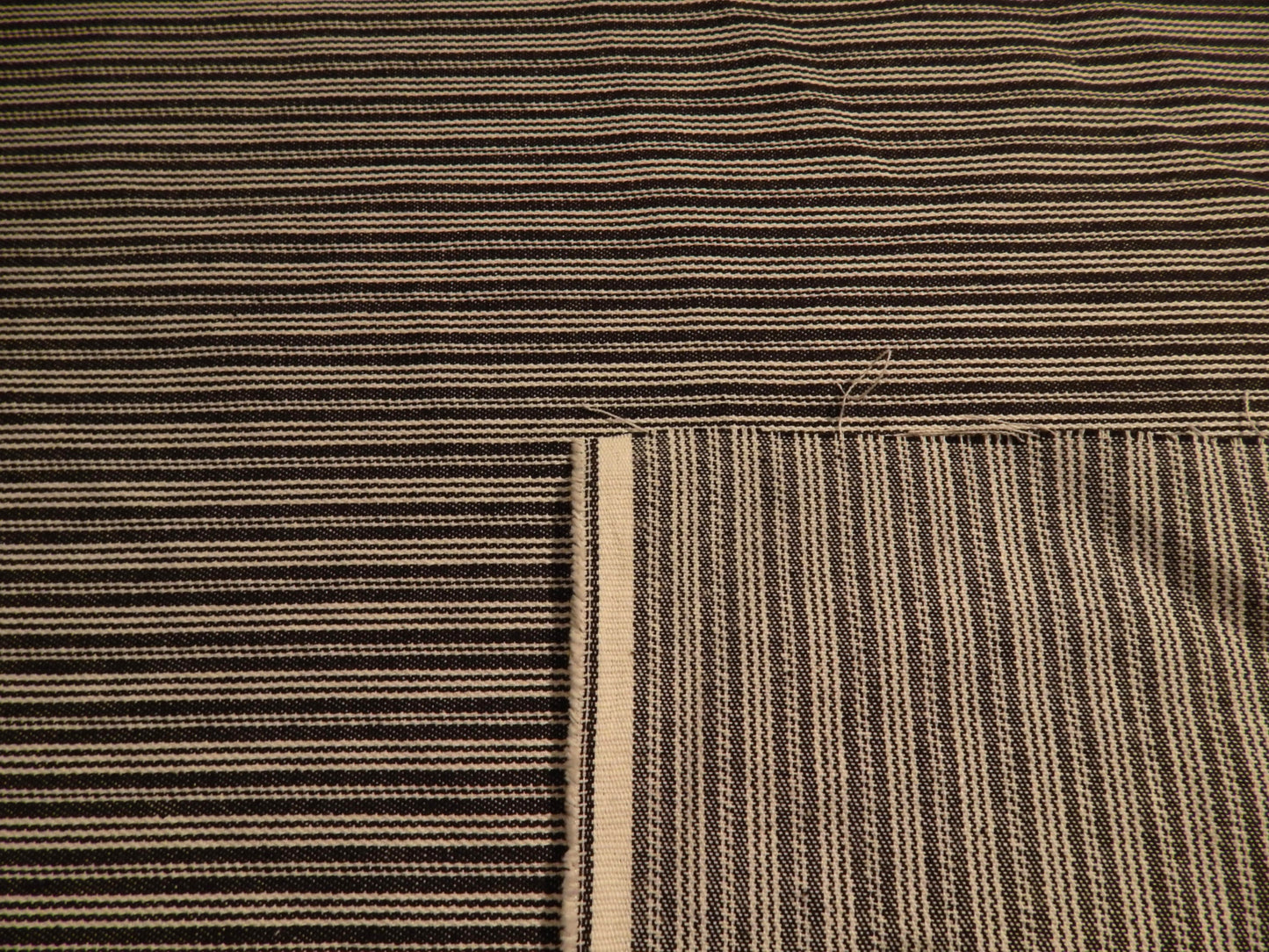 Charcoal and White Railroad Striped Denim