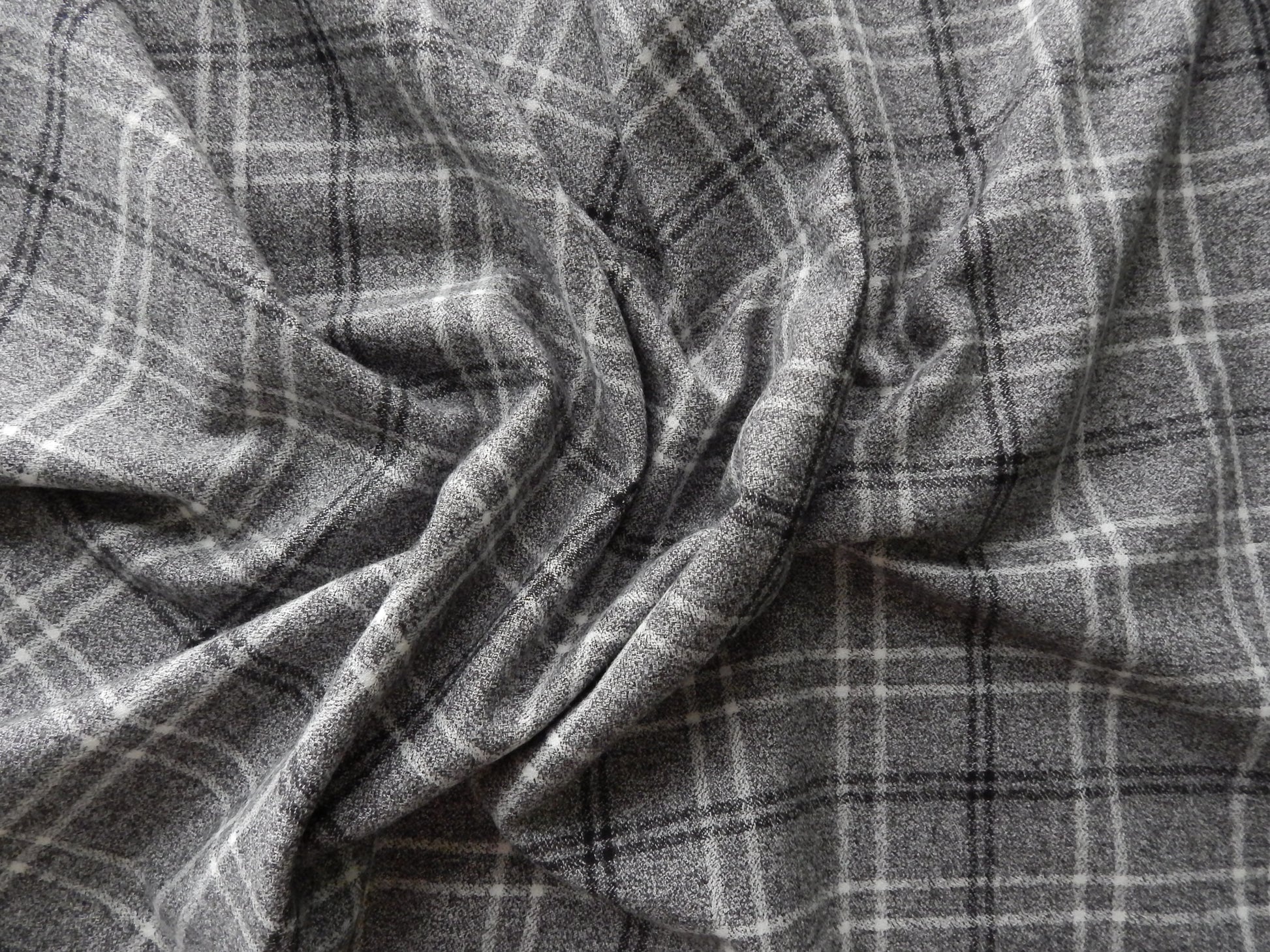 Grey and black flannel fabric
