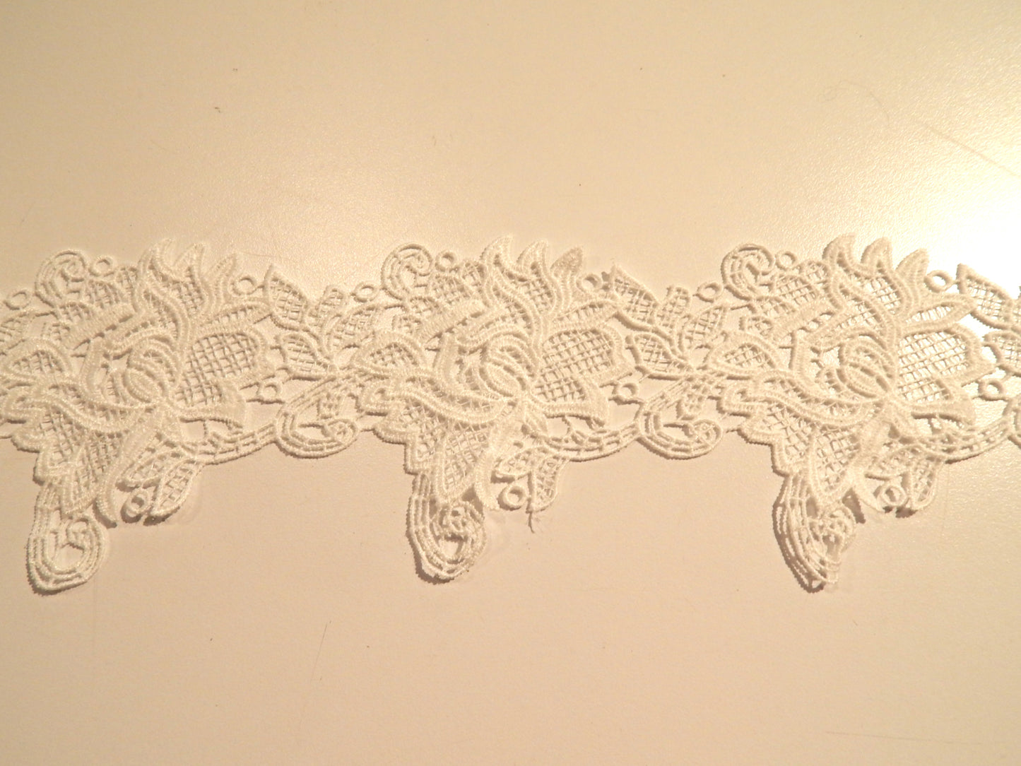3" White Floral Lace Trim - BTY