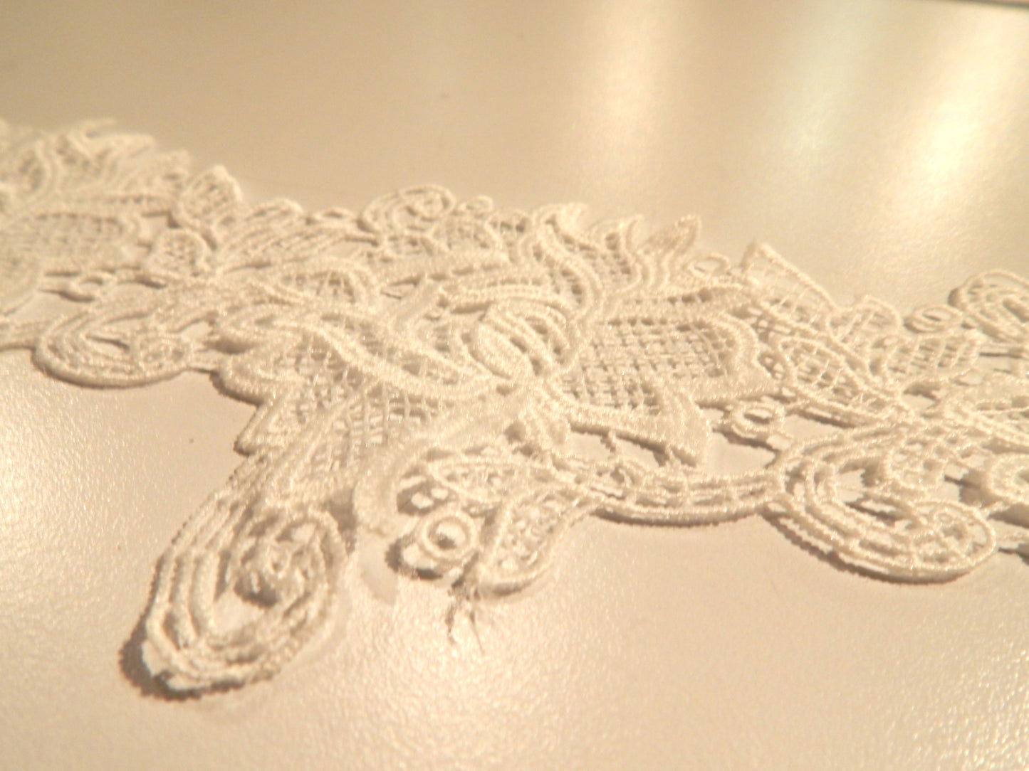 3" White Floral Lace Trim - BTY