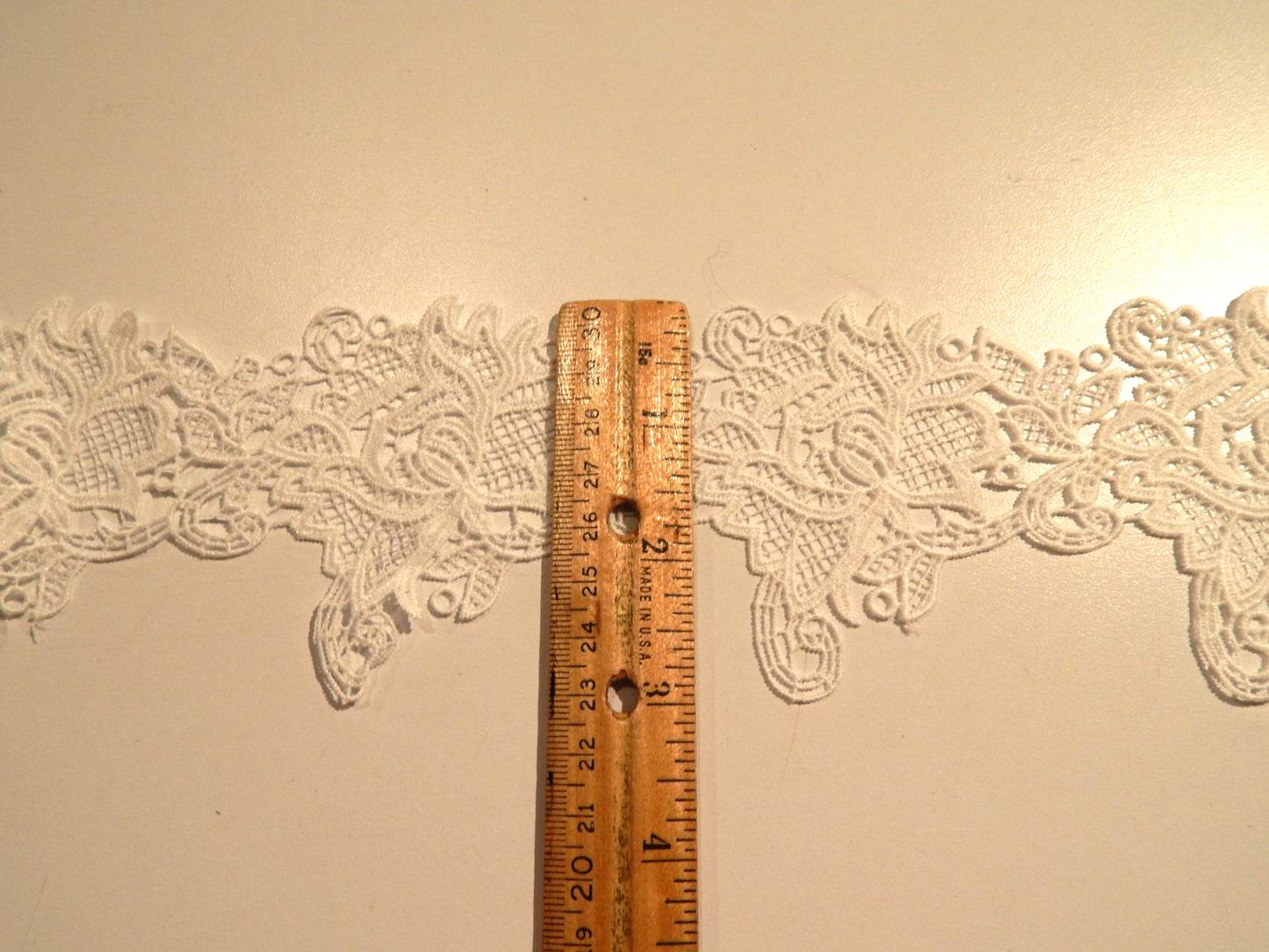 3" White Floral Lace Trim - BTY