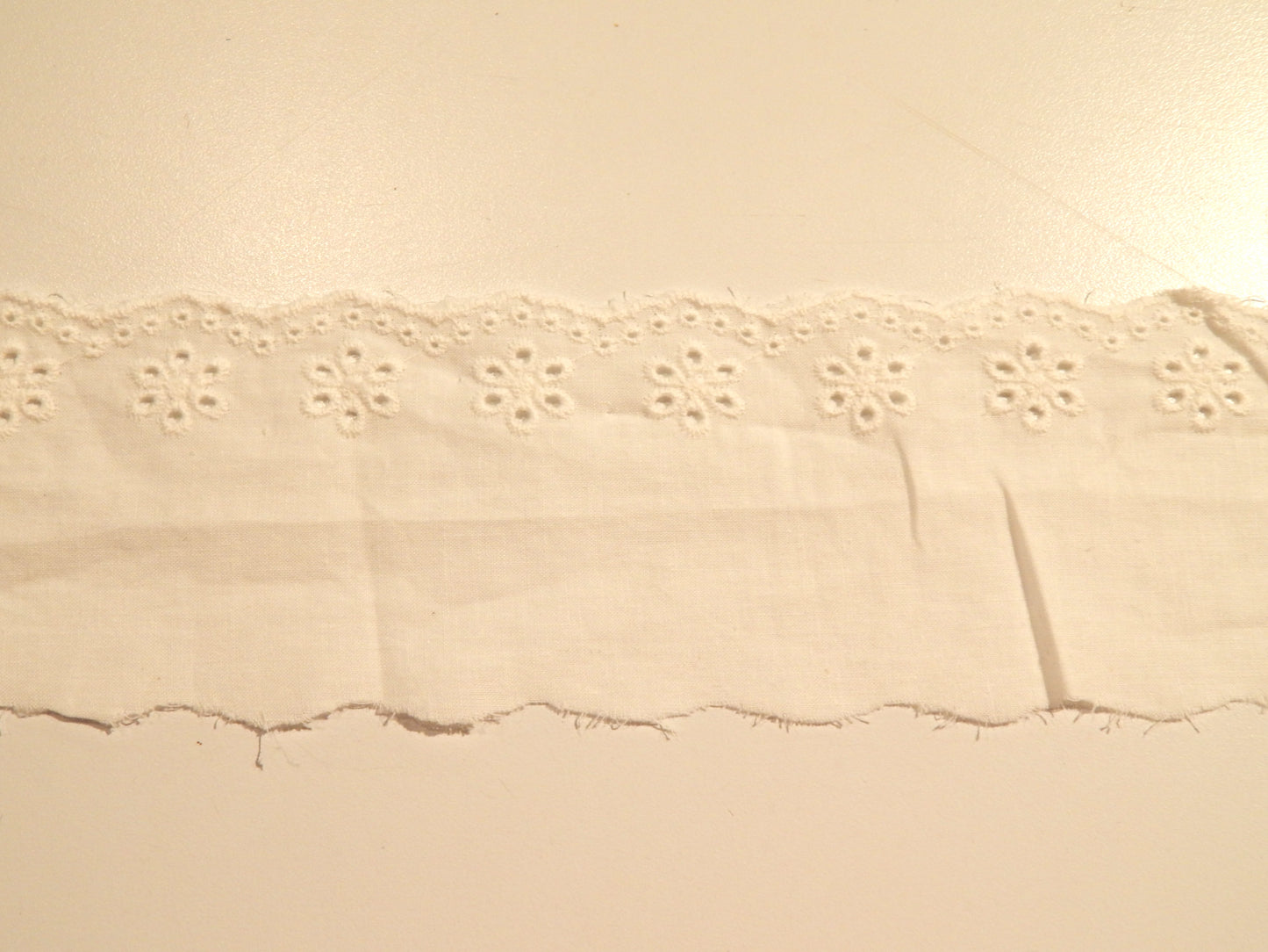 2.5" White Cotton Eyelet Trim - BTY