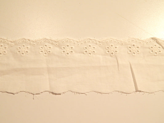 2.5" White Cotton Eyelet Trim - BTY