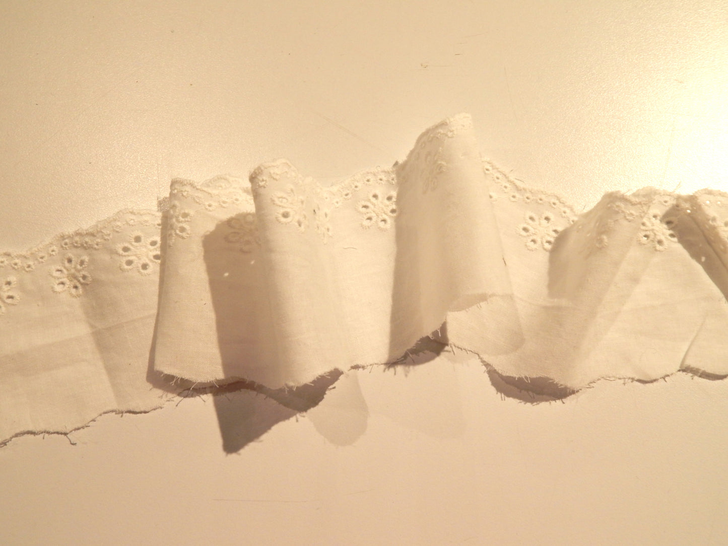 2.5" White Cotton Eyelet Trim - BTY