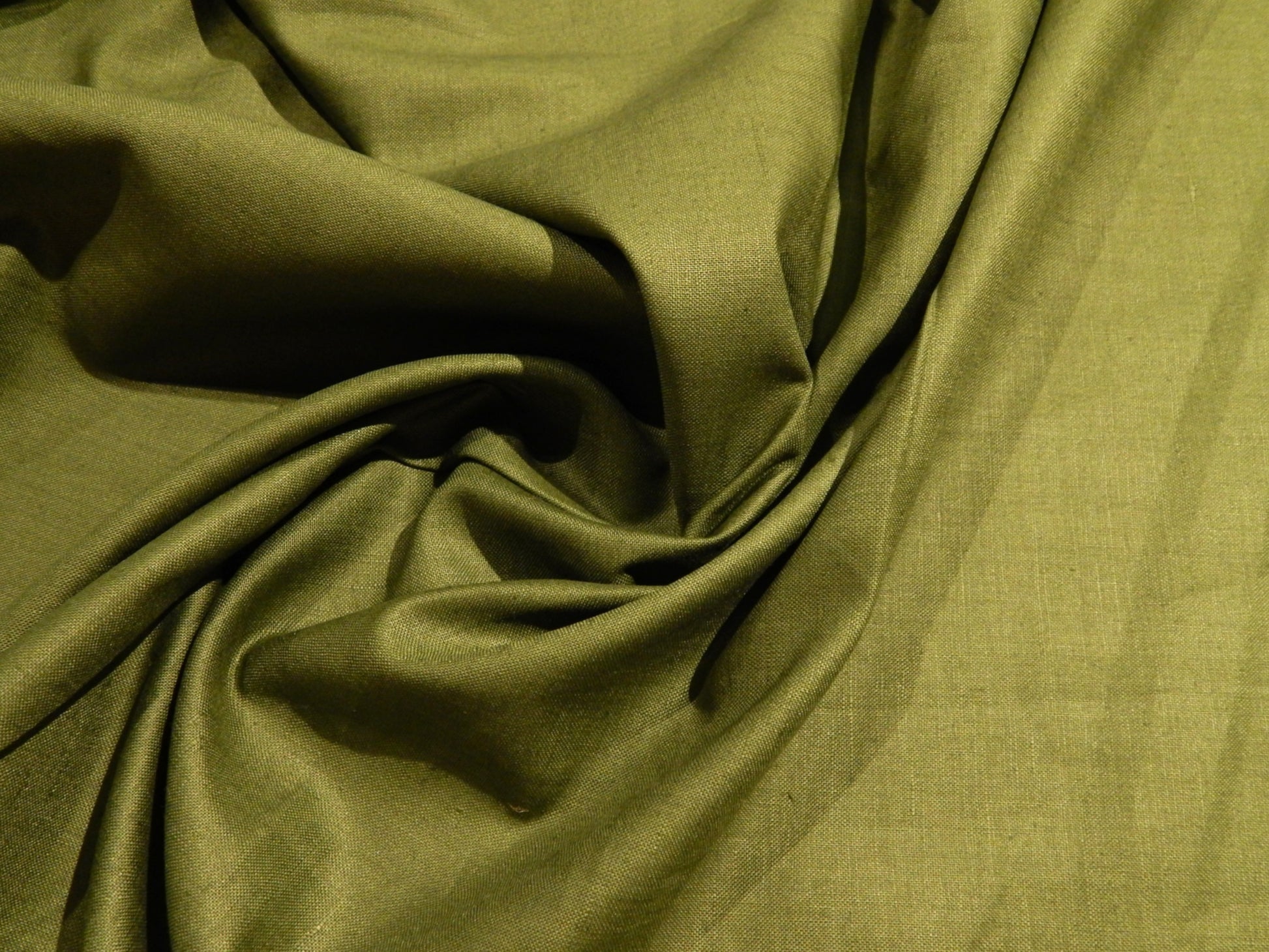 olive green linen shirting deadstock fabric