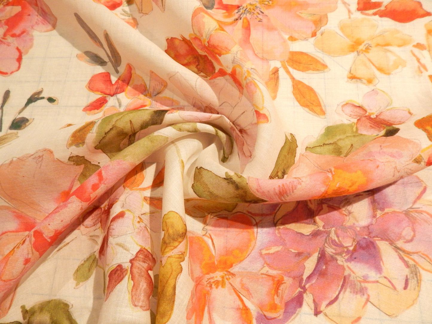 Pinky Apple Blossom Linen Voile