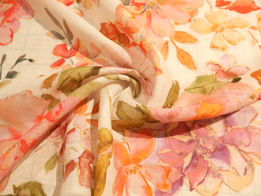 Pinky Apple Blossom Linen Voile