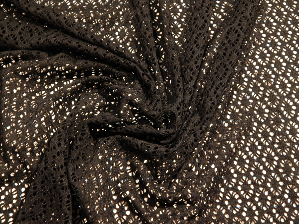 black crochet mesh knit fabric telio
