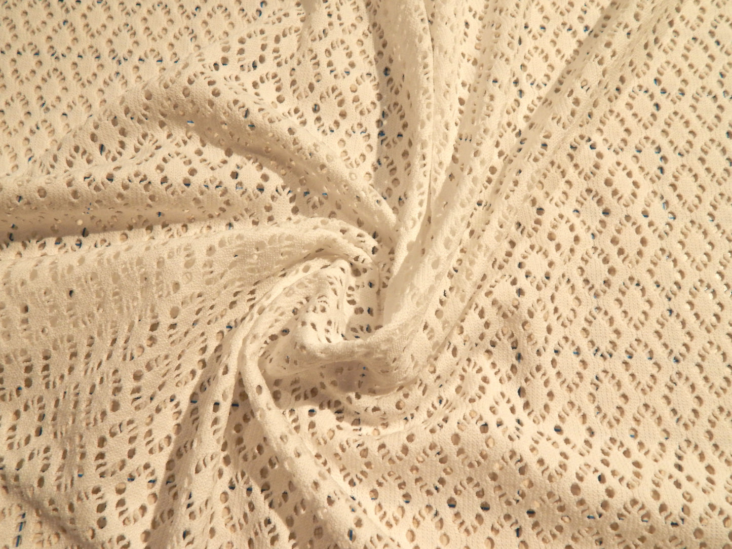 white crochet mesh knit fabric telio