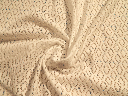white crochet mesh knit fabric telio