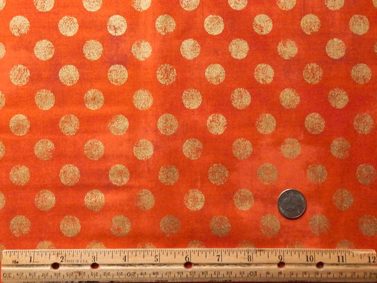orange polka dot fabric