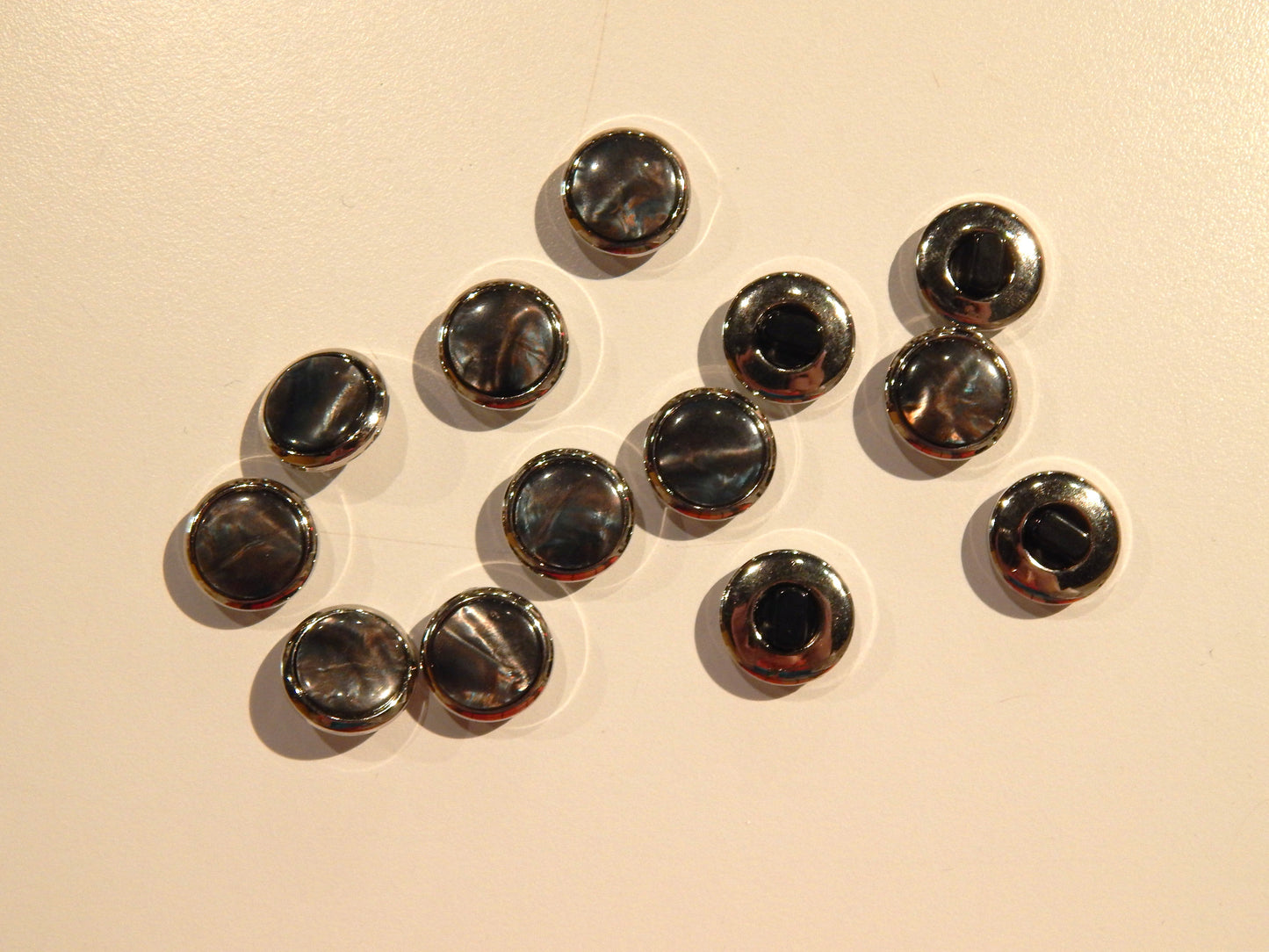 Tahitian Pearl and Nickel Shank Buttons