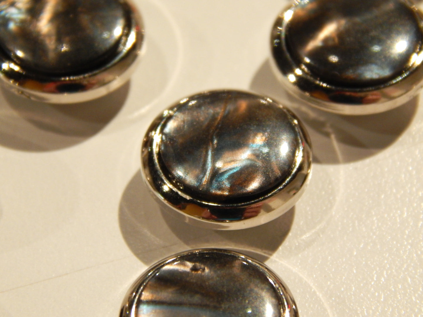 Tahitian Pearl and Nickel Shank Buttons