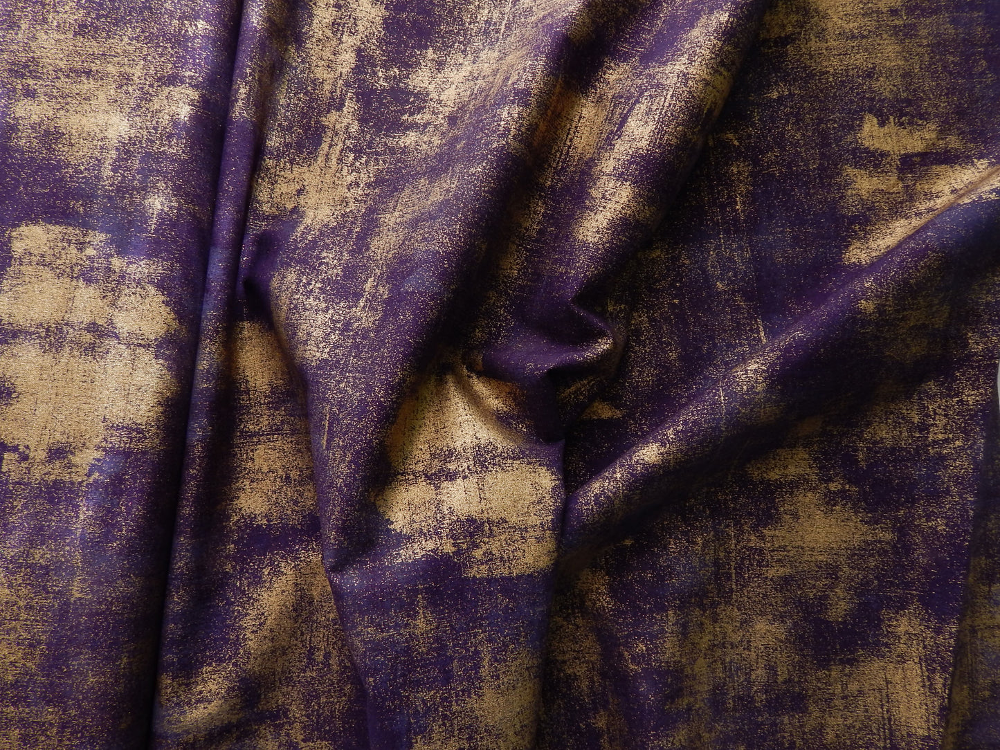 metallic grunge purple and gold fabric