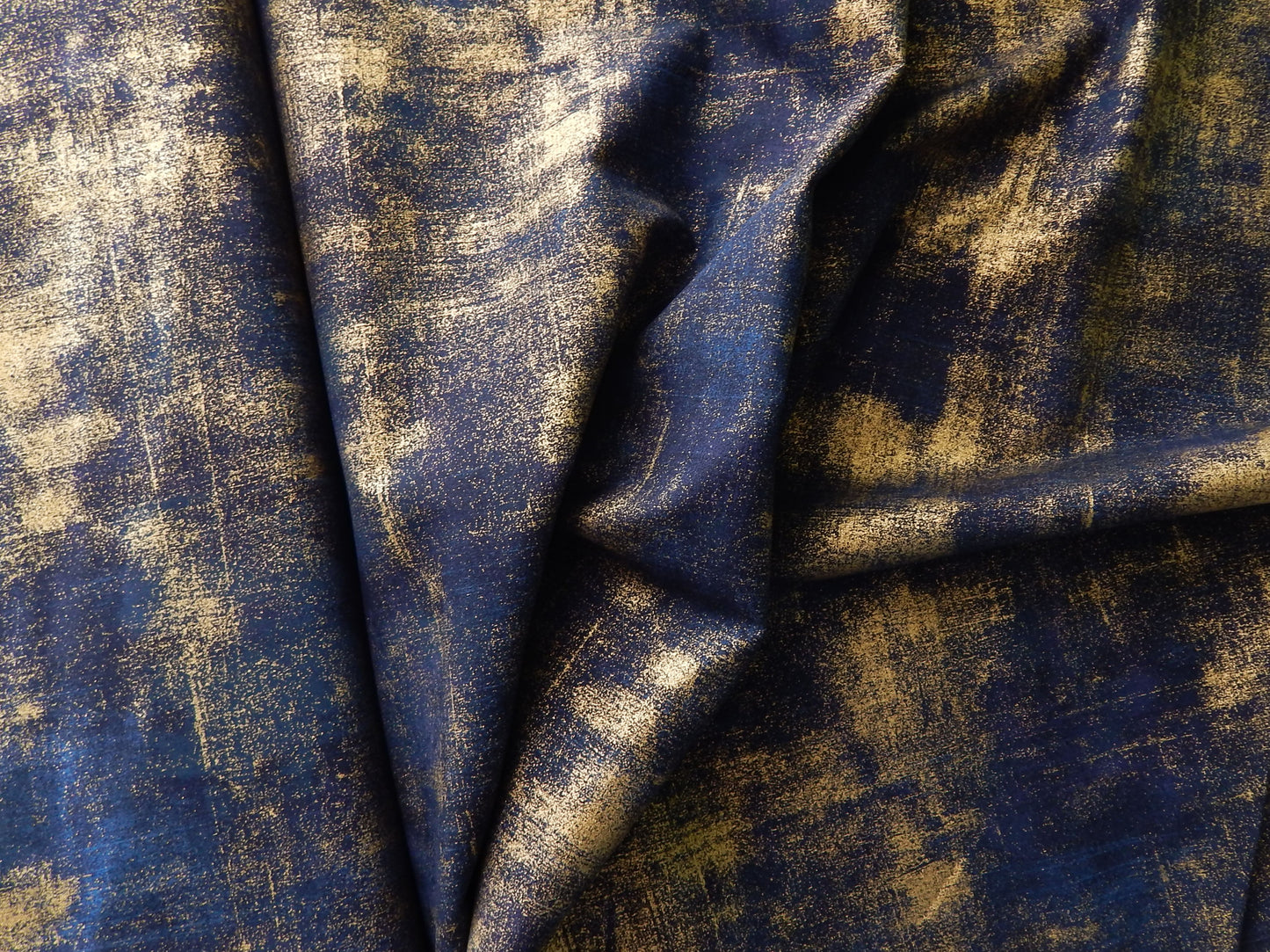 metallic gold and blue fabric