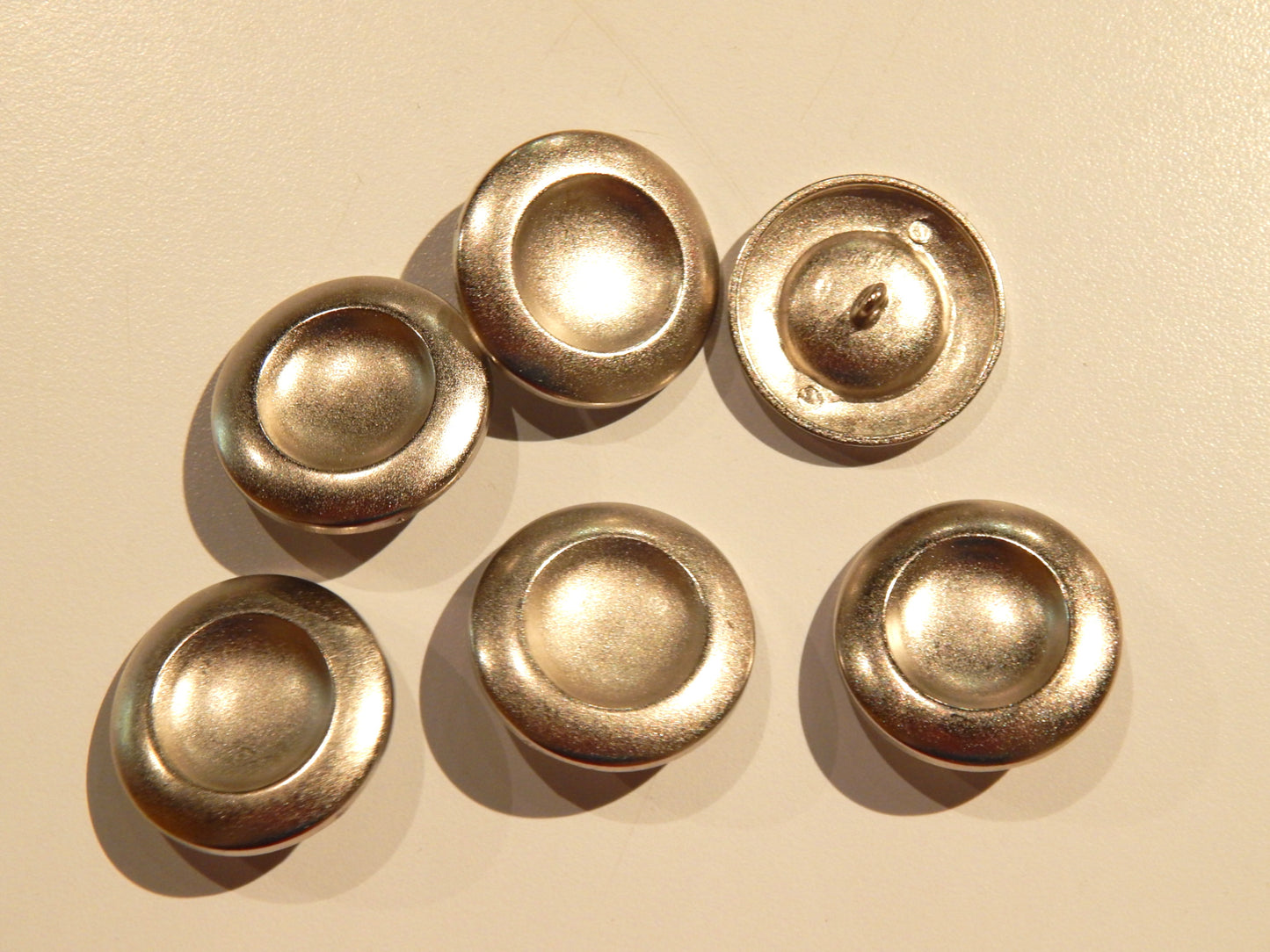Large Matte Silver Dimpled Coat Button