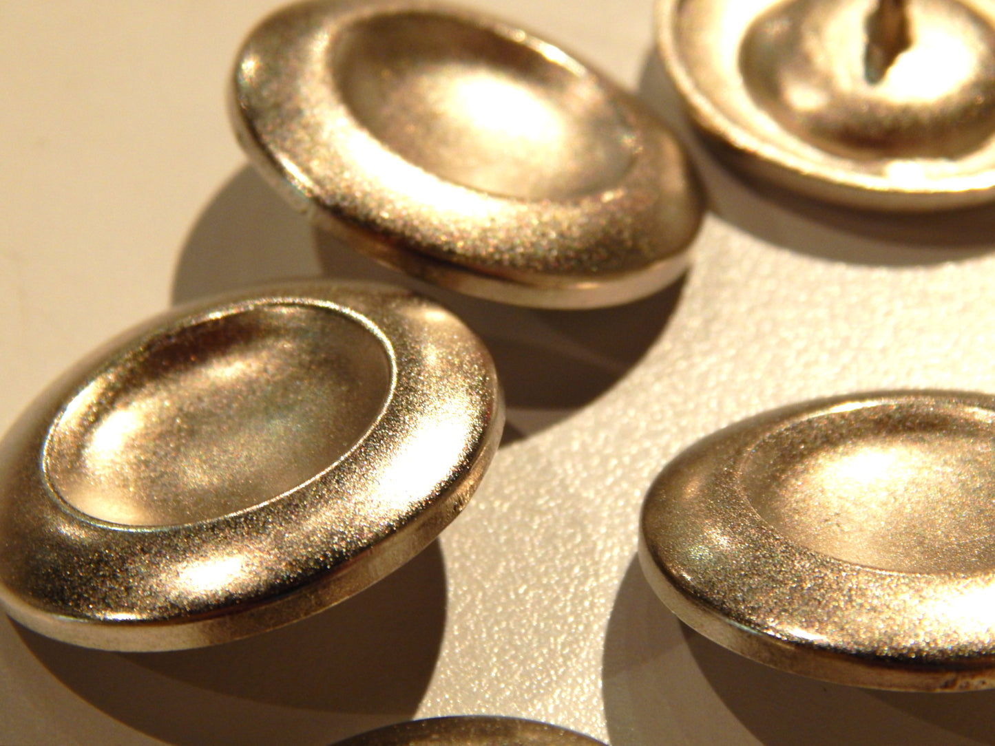 Large Matte Silver Dimpled Coat Button