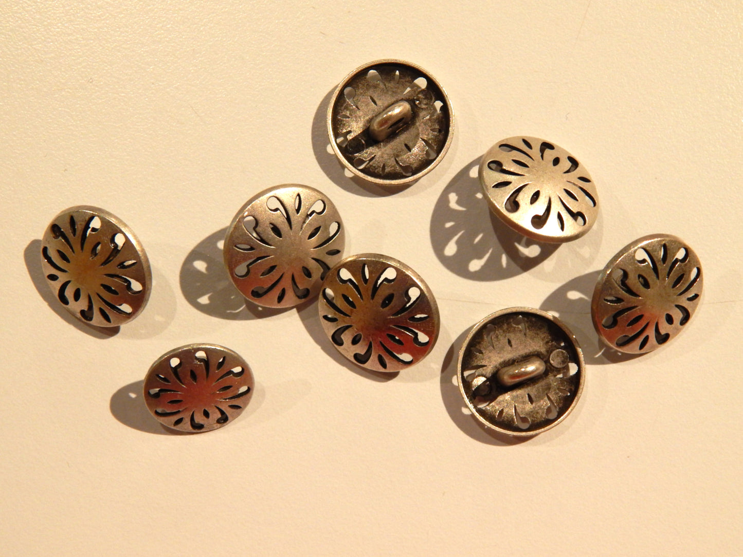 Cutwork Motif Silver Shank Button