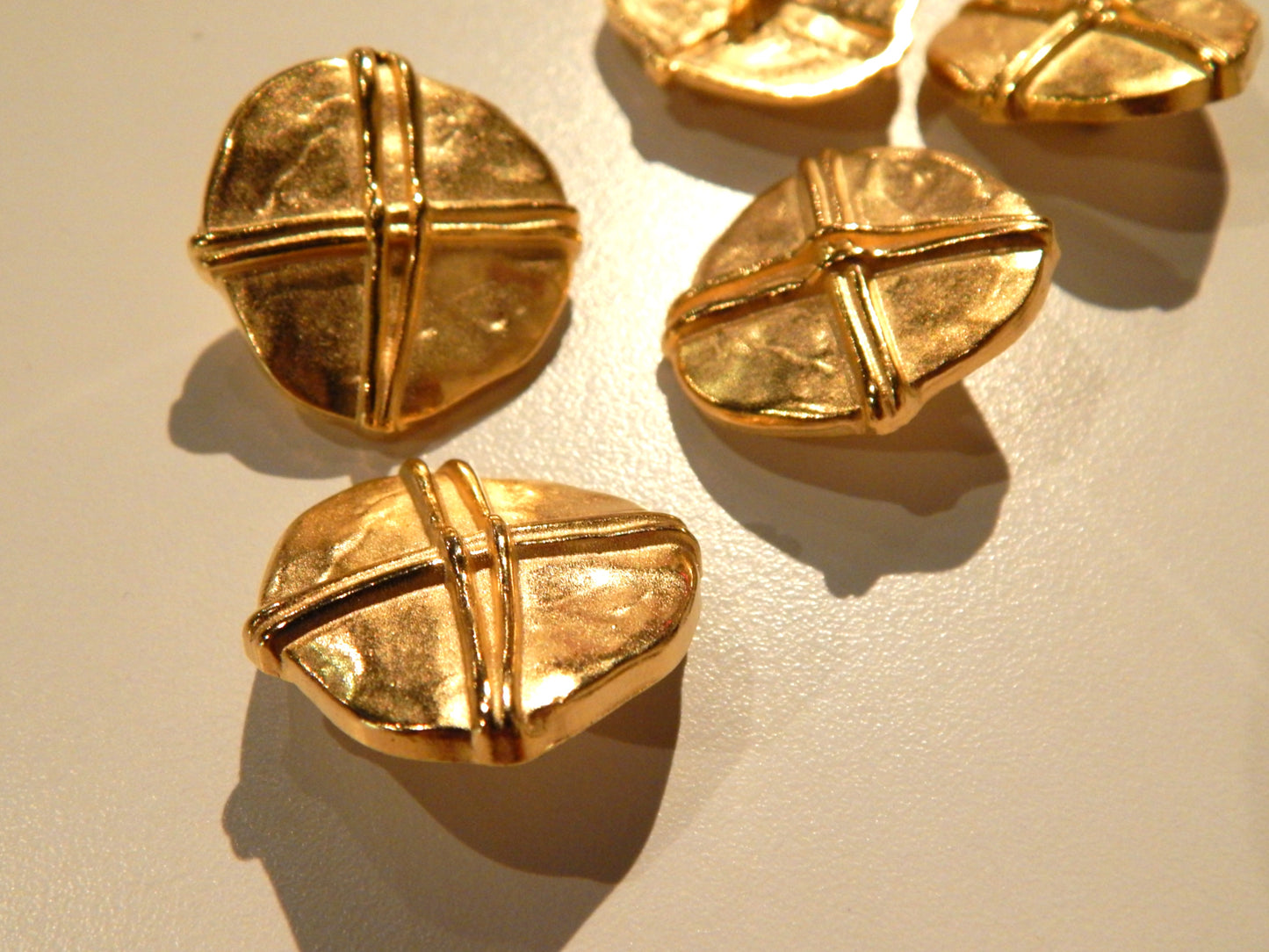 Gold Etruscan X Shank Buttons - Multiple Sizes