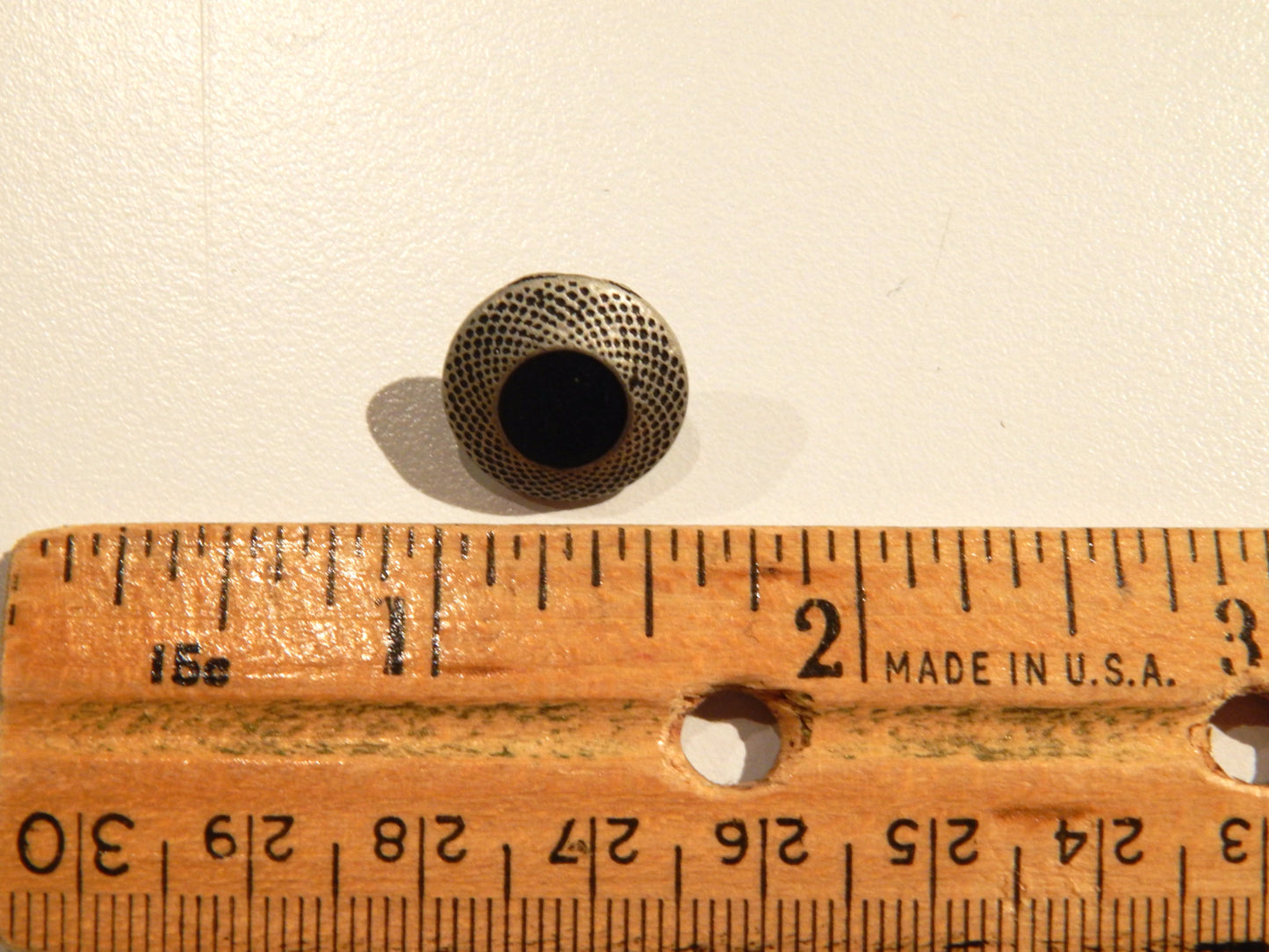Coned & Dimpled Black and Silver Shank Buttons