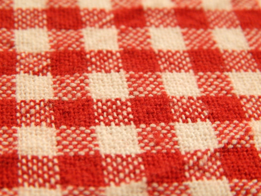 100% Organic Cotton Red and Natural 1/4" Gingham - Telio