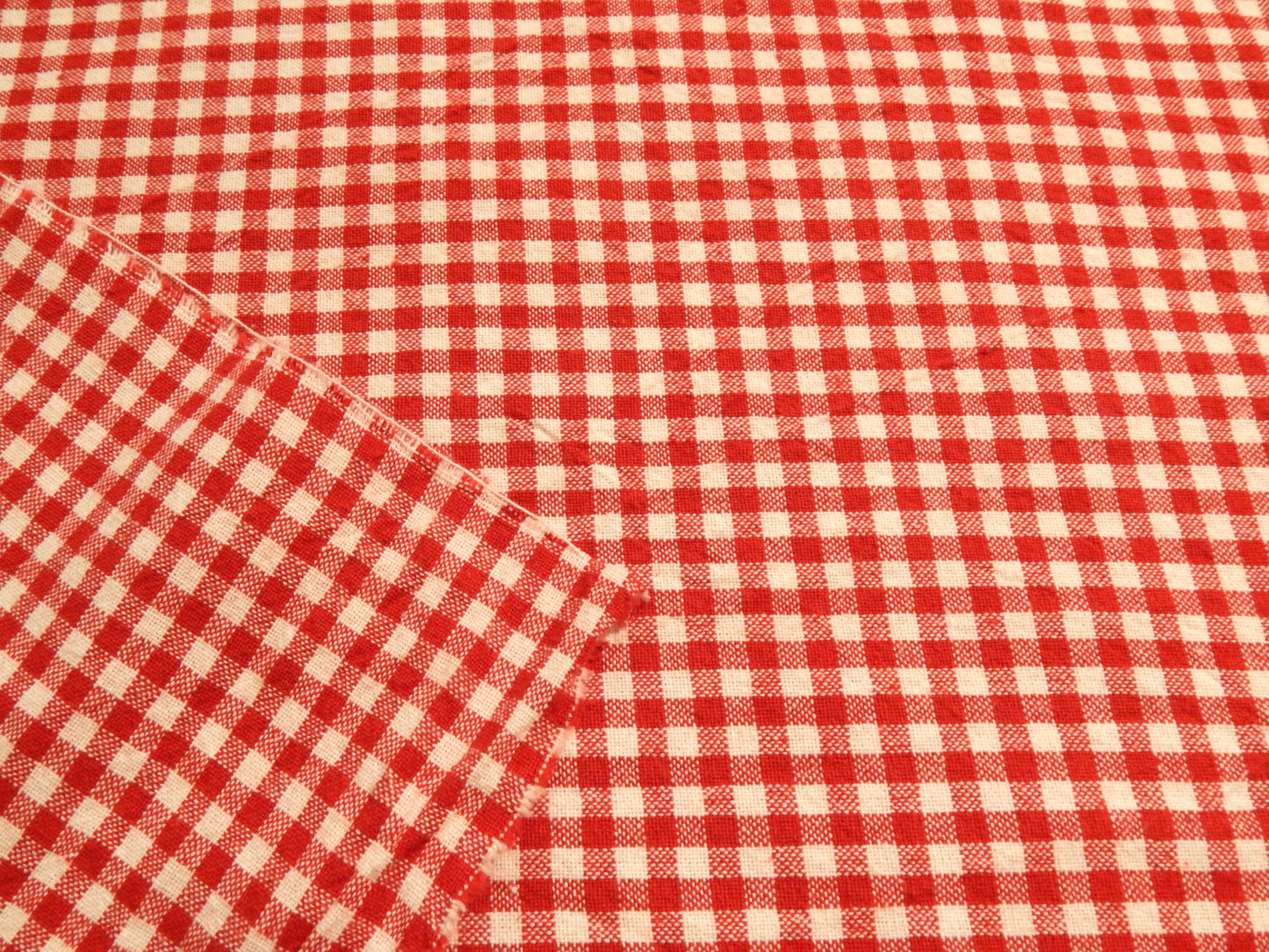 100% Organic Cotton Red and Natural 1/4" Gingham - Telio