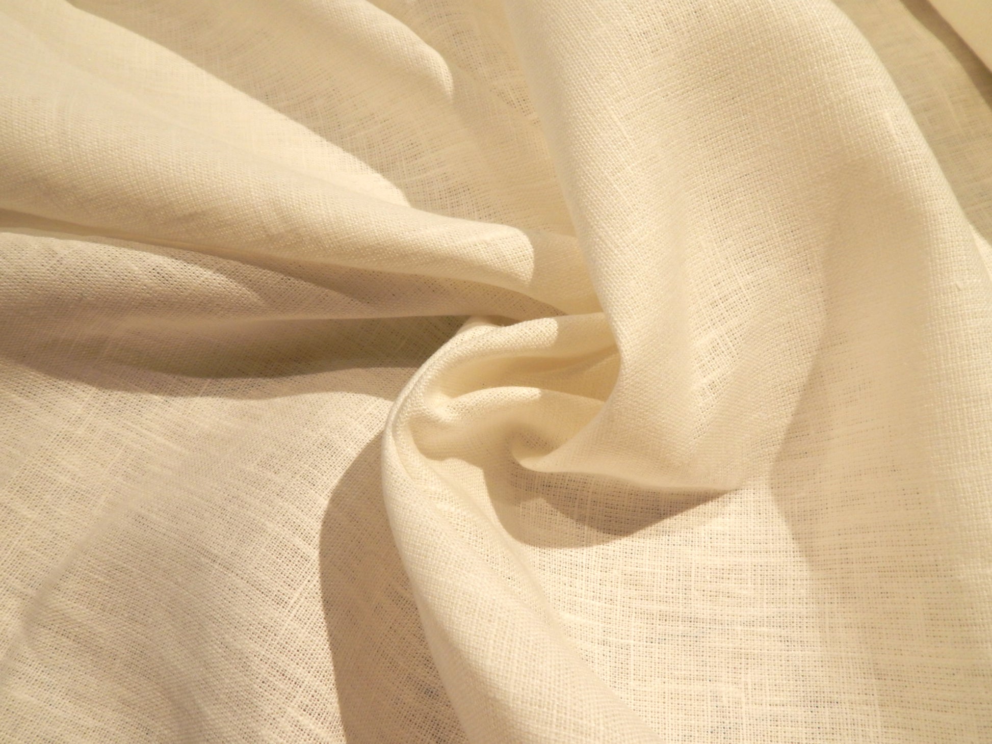 white heavy weight church linen deadstock linen fabric