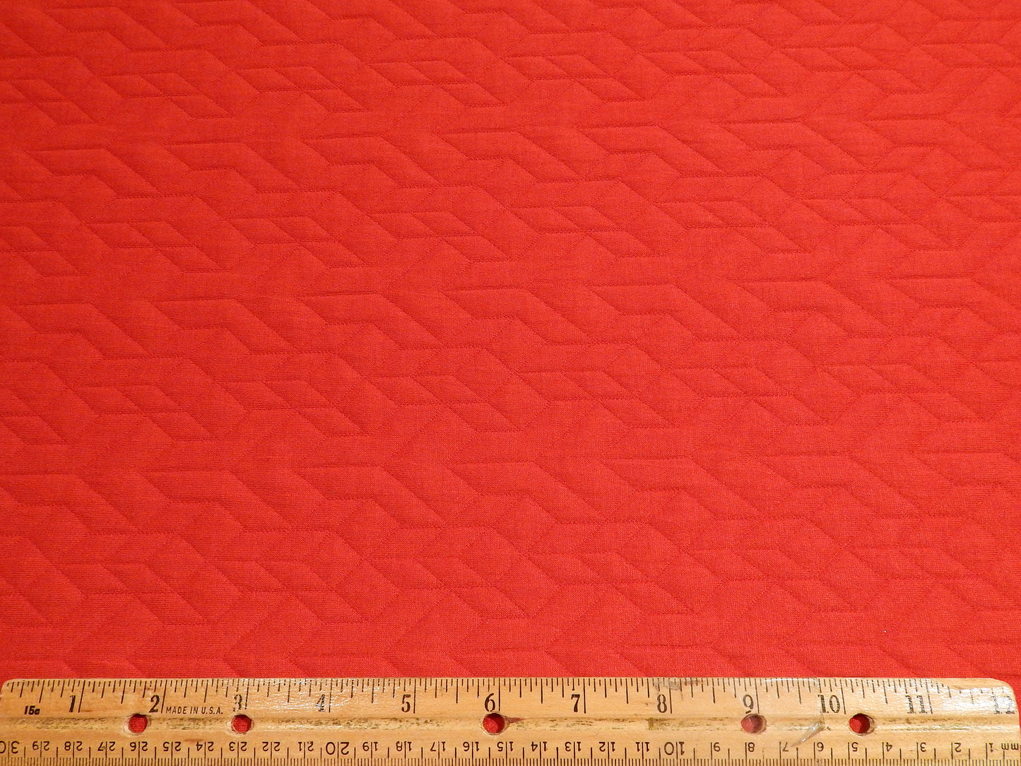 Red Geo Quilted Double Knit - Telio