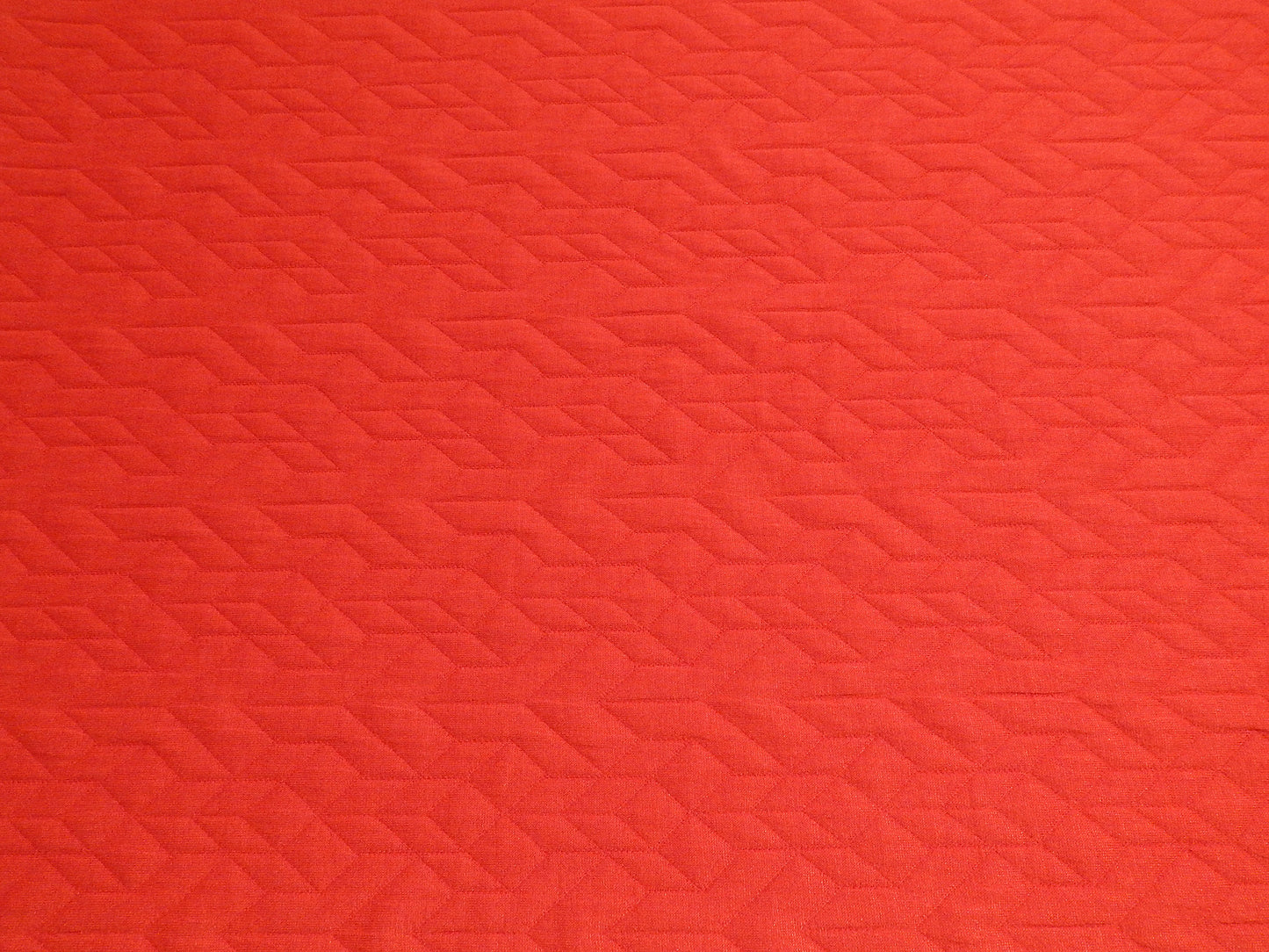 Red Geo Quilted Double Knit - Telio