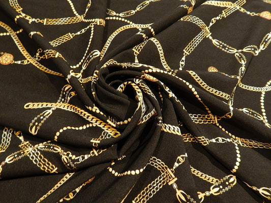 Designer Chains Stretch Satin