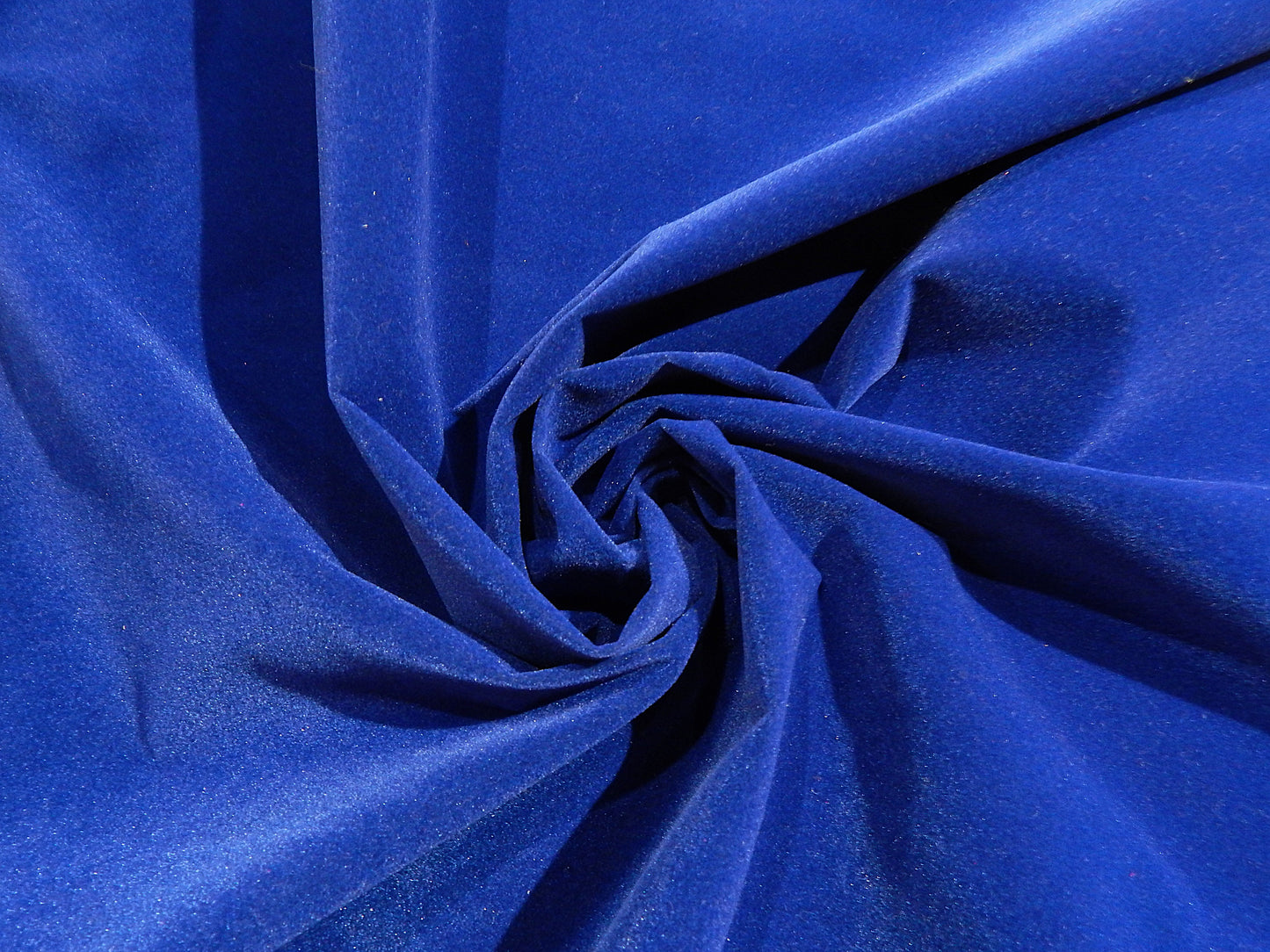 bright blue 100% cotton velveteen deadstock fabric