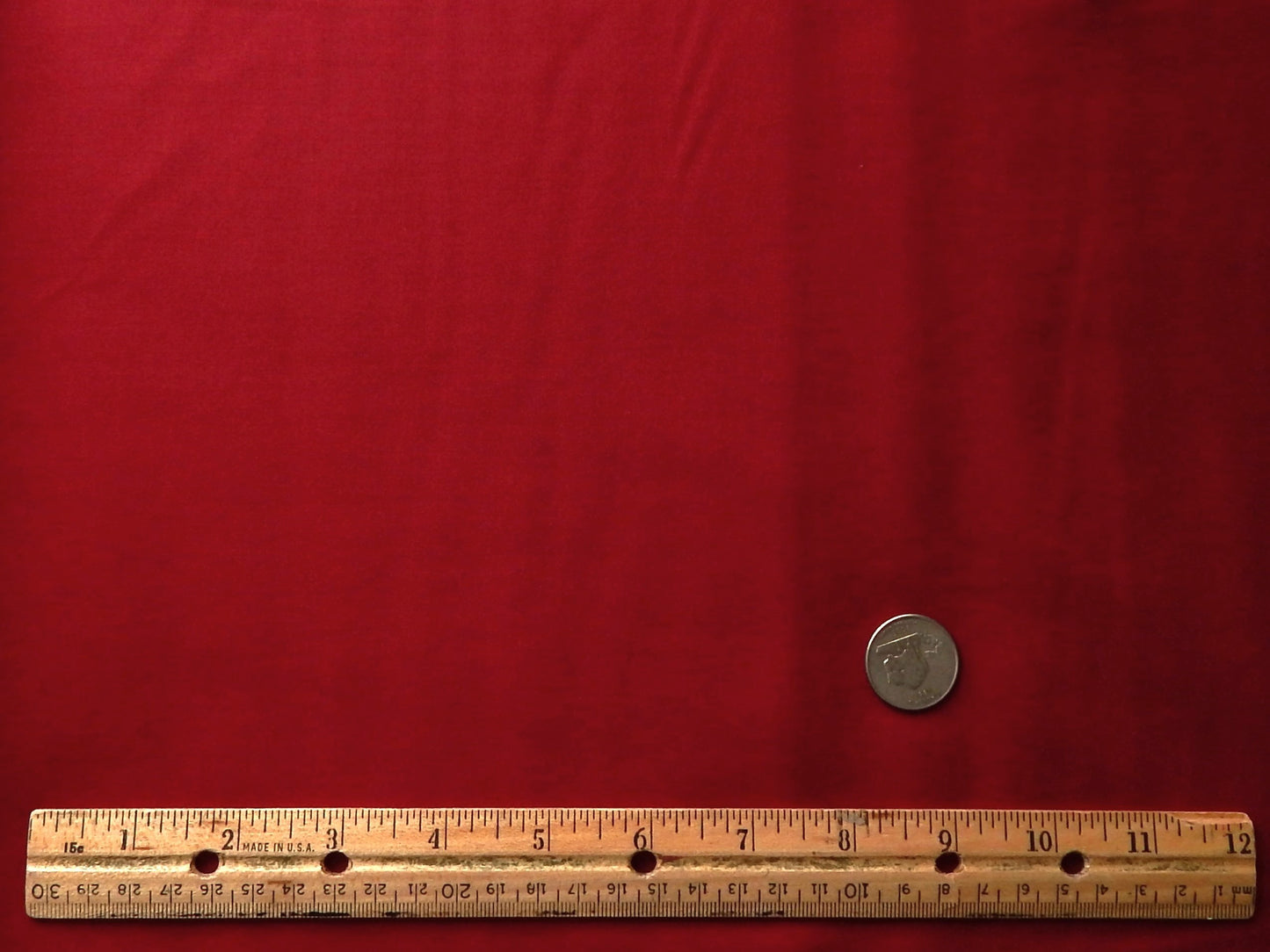 Solid dark red cotton fabric