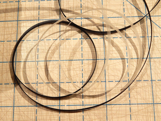 Medium Horsehair Braid - 1/4" - Clear & Black - BTY