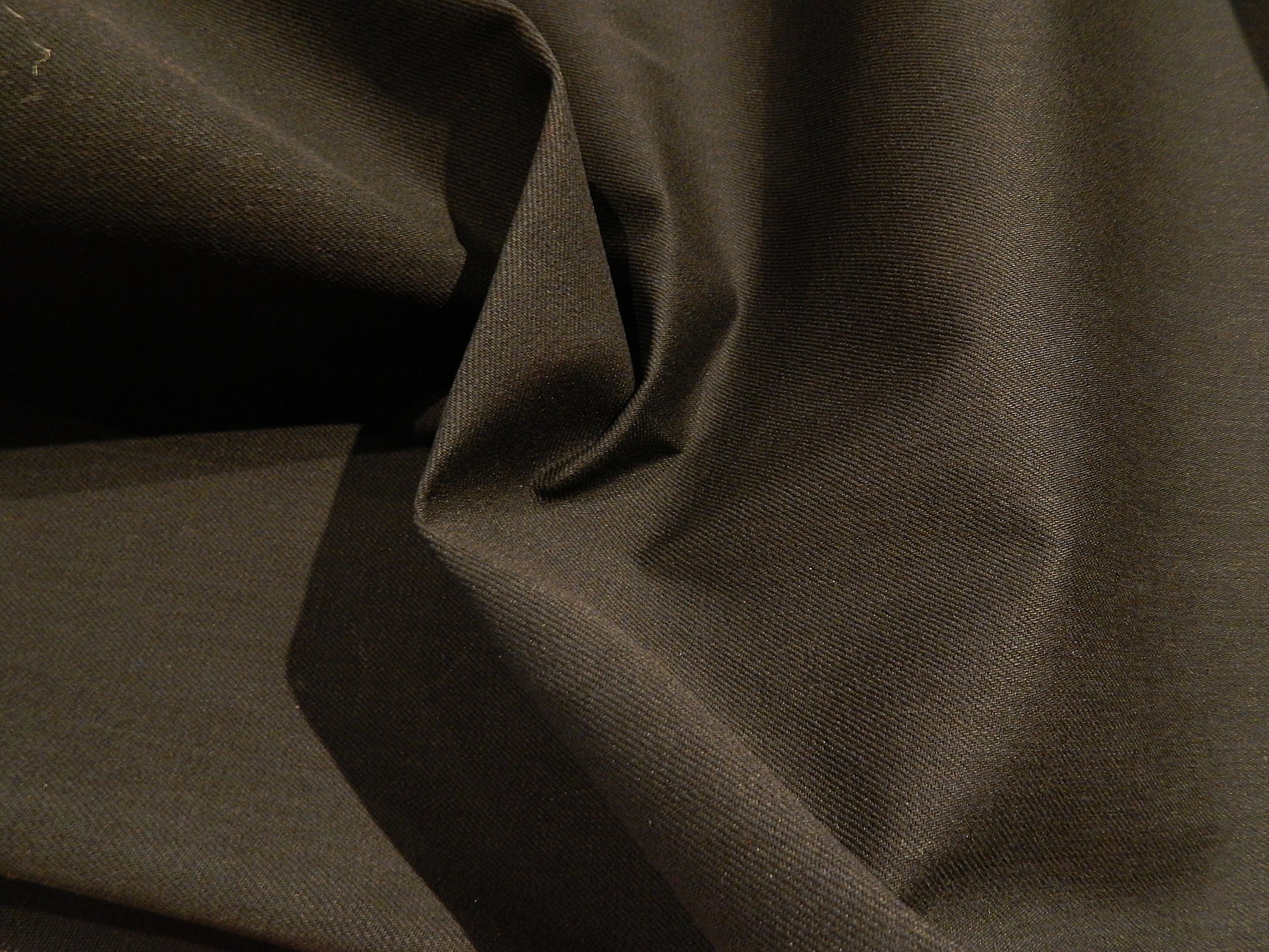 black heavy weight fire retardant thick denim canvas deadstock fabric