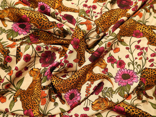 Leopards in Flora Rayon Challis - Telio