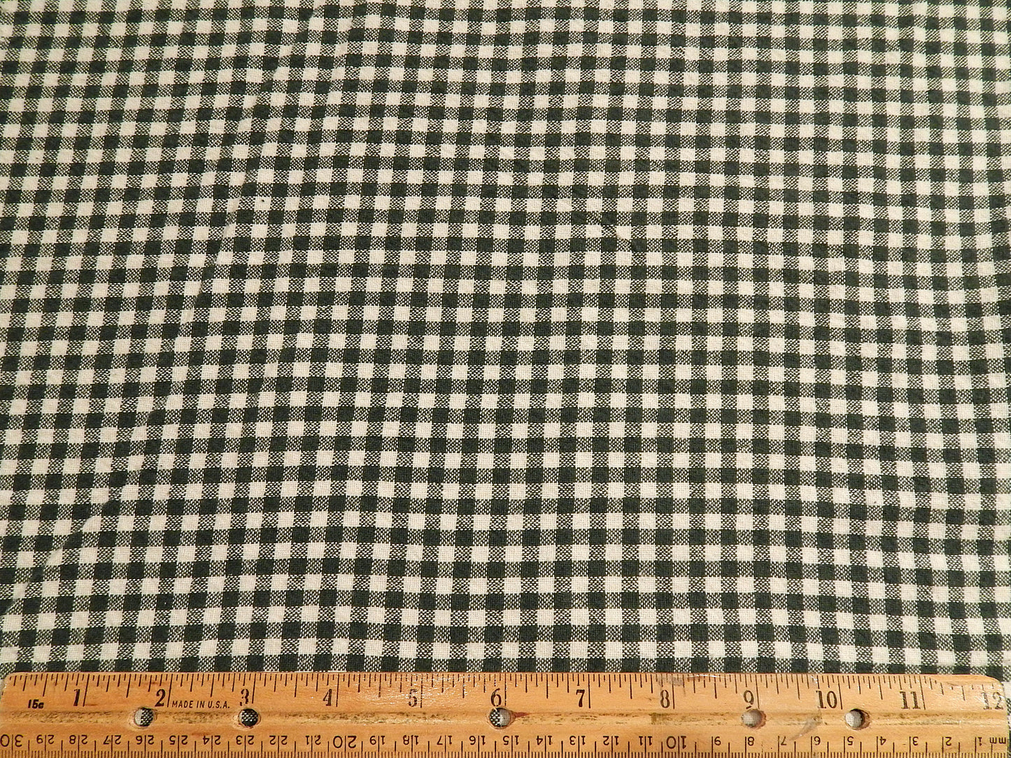 100% Organic Cotton Pine Green and Natural 1/4" Gingham - Telio