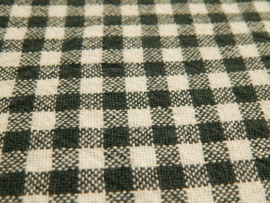 100% Organic Cotton Pine Green and Natural 1/4" Gingham - Telio
