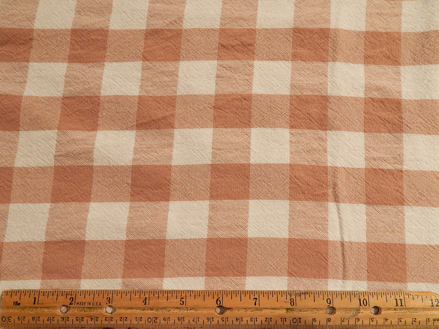 100% Organic Cotton Dusty Pink and Natural 1" Gingham - Telio