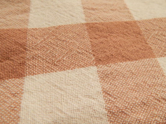 100% Organic Cotton Dusty Pink and Natural 1" Gingham - Telio