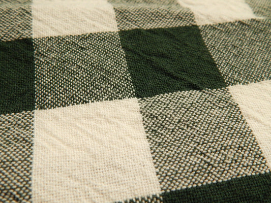 100% Organic Cotton Pine Green and Natural 1" Gingham - Telio