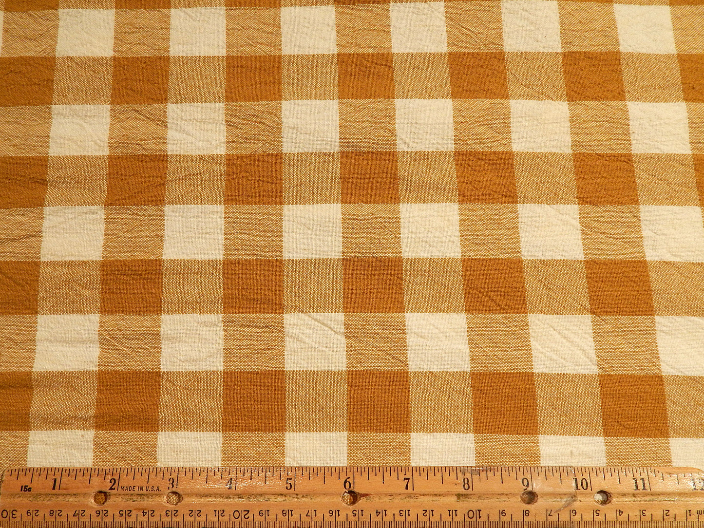 100% Organic Cotton Mustard and Natural 1" Gingham - Telio