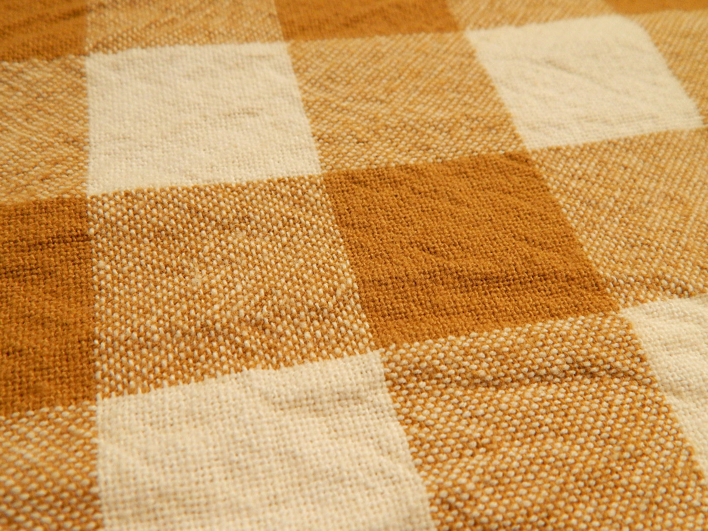 100% Organic Cotton Mustard and Natural 1" Gingham - Telio