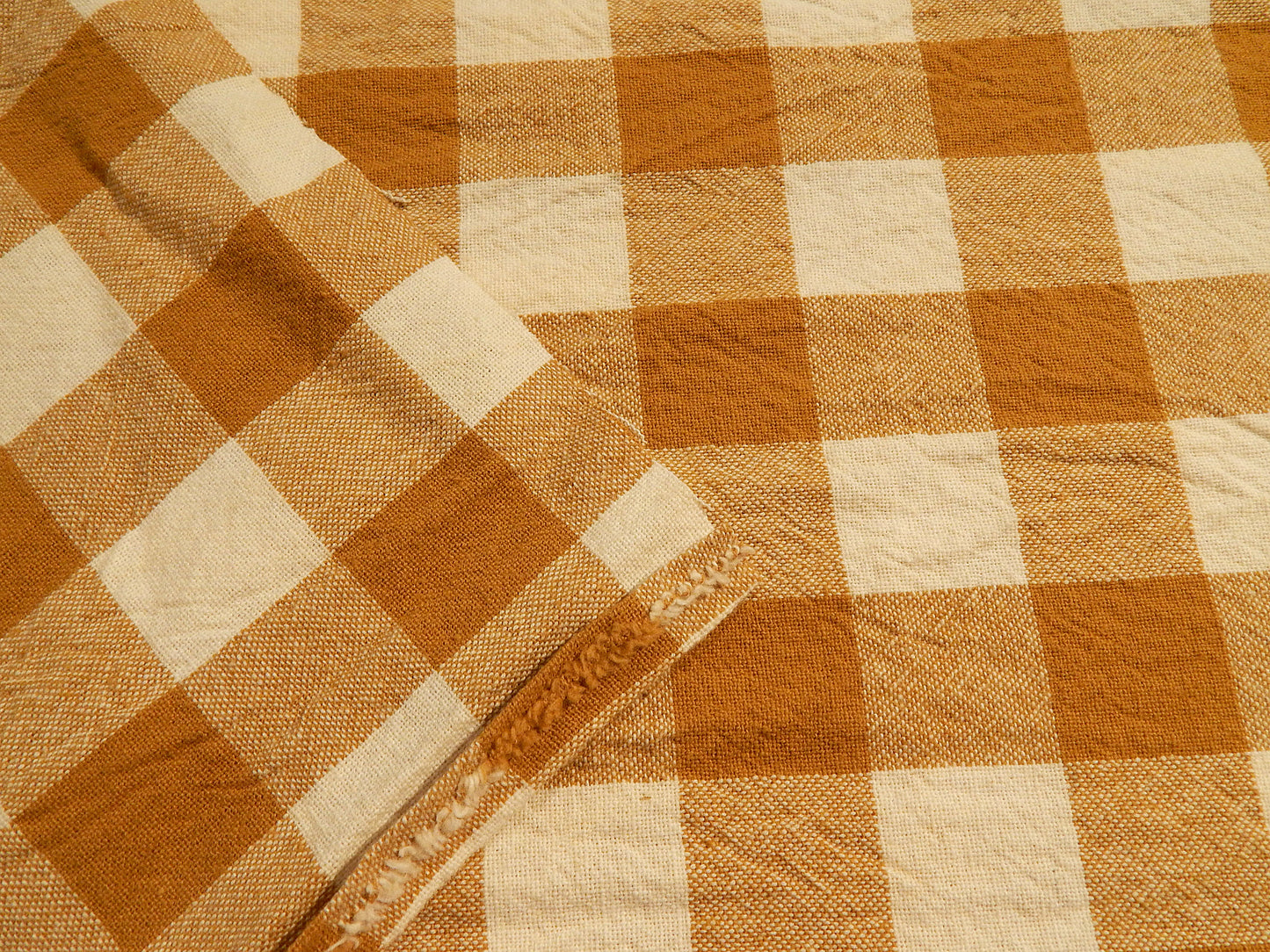 100% Organic Cotton Mustard and Natural 1" Gingham - Telio