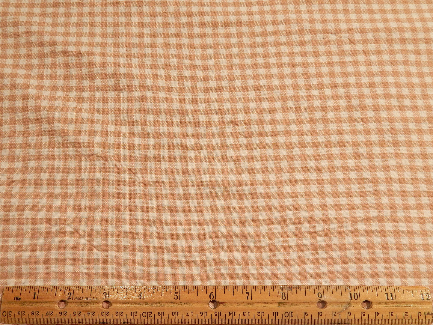 100% Organic Cotton Dusty Pink and Natural 1/4" Gingham - Telio