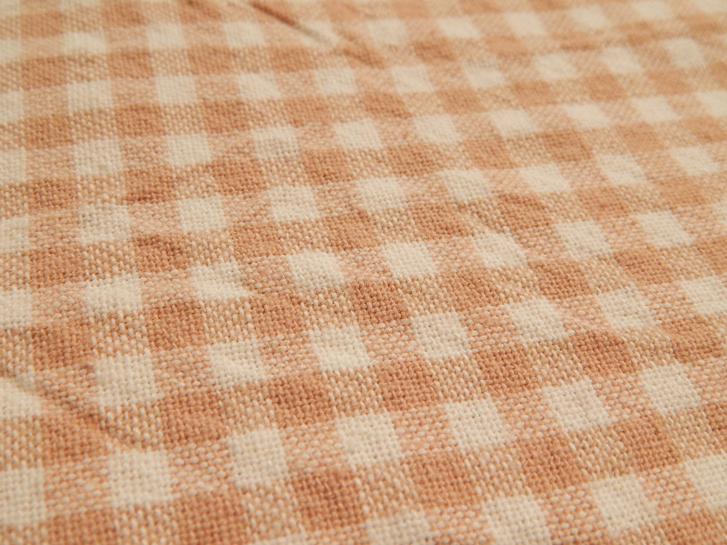 100% Organic Cotton Dusty Pink and Natural 1/4" Gingham - Telio