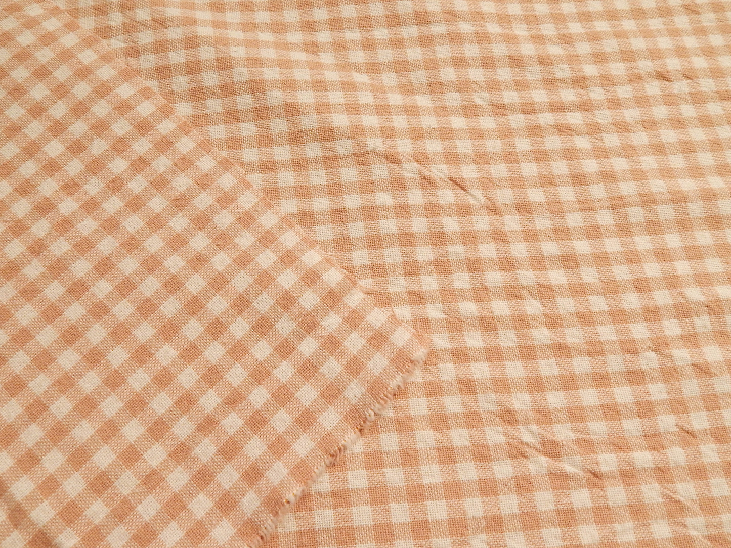 100% Organic Cotton Dusty Pink and Natural 1/4" Gingham - Telio