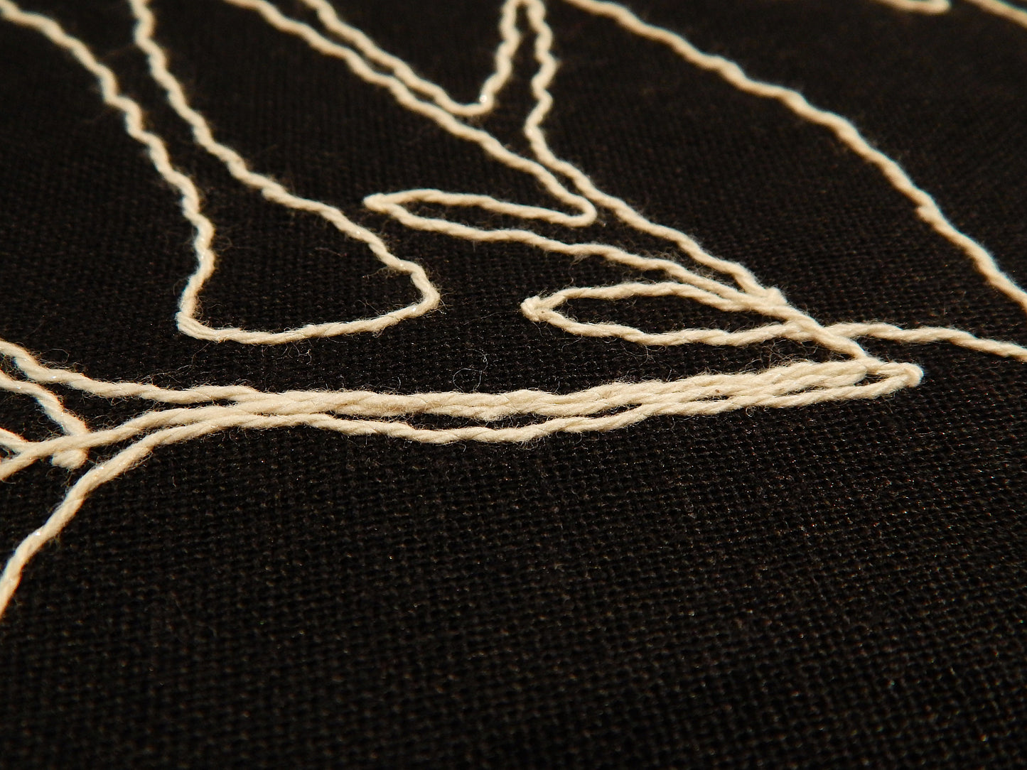 Black Monstera Leaf Linen/Rayon Blend - Telio